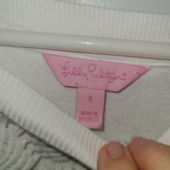 Lilly Pulitzer White Lace Topt - Picture 4 of 5
